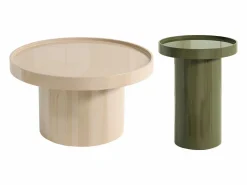 Outlet Conjunto de 2 mesas de centro de MDF - y verde caqui lacado - SYBEVA Mesa De Centro