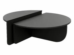 Discount Vente-unique Conjunto de 2 mesas de centro nido - Color: - ALOEVA Negro