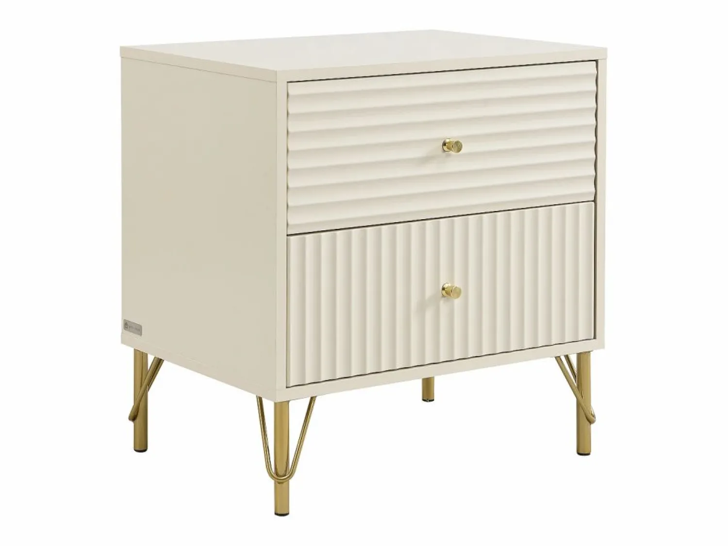 Sale Vente-unique Conjunto de 2 mesitas de noche con 2 cajones en color - LOUREO Beige