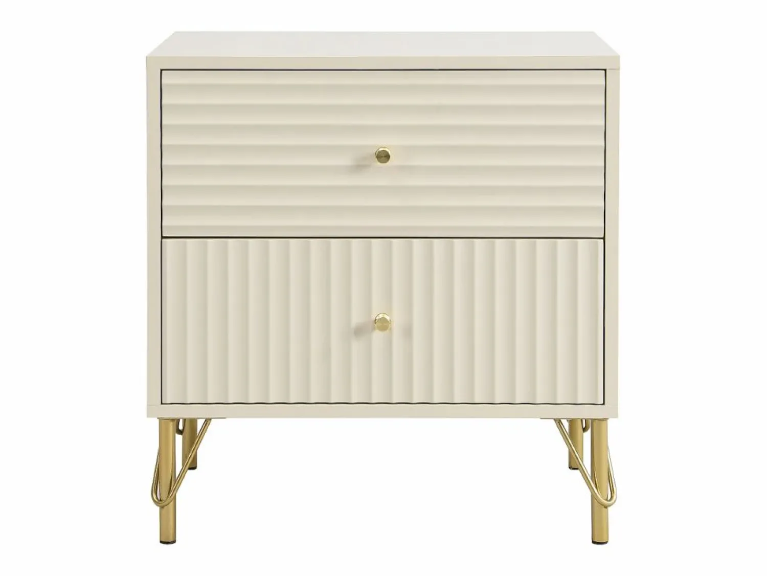 Sale Vente-unique Conjunto de 2 mesitas de noche con 2 cajones en color - LOUREO Beige