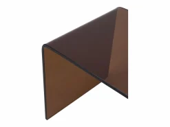Vente-unique Conjunto de 2 mesitas de noche en vidrio templado curvado en color marrón - SUZANA