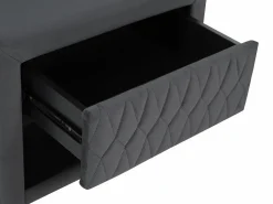 New Conjunto de 2 mesitas de noche con cajón y hueco en Terciopelo gris - DANIELE Mesita De Noche