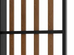 Online Vente-unique Conjunto de 2 paneles de acero con enrejado efecto madera para pérgola - MAZARA Negro / Color natural claro