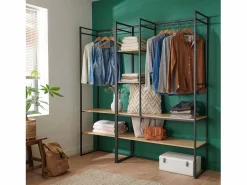 Conjunto de 2 percheros de madera y metal ASHTON