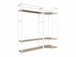 Discount Conjunto de 2 percheros de madera y metal 180x200cm JUNE Blanco