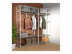 Discount Conjunto de 2 percheros de madera y metal 180x200cm JUNE Blanco