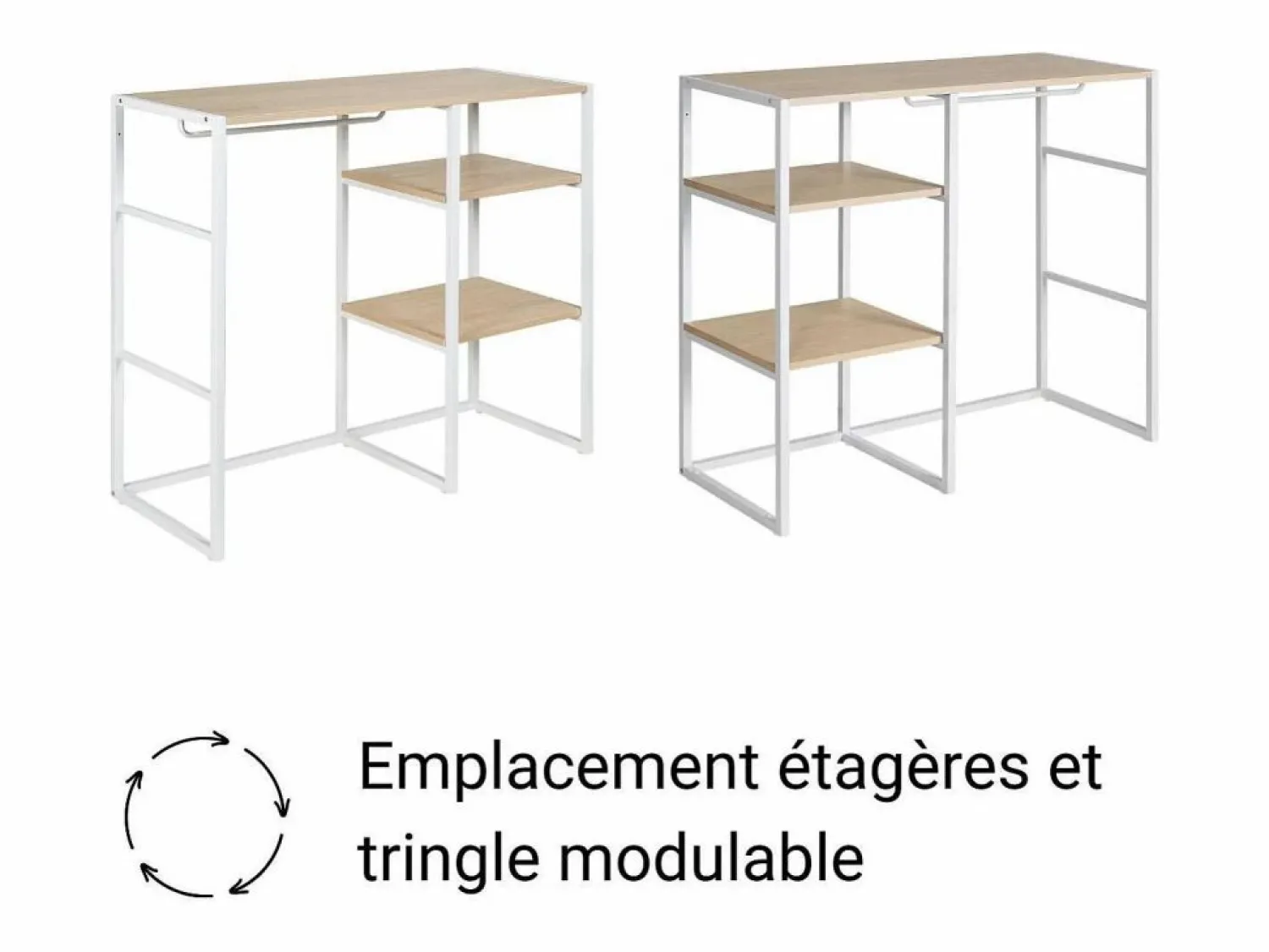Online Conjunto de 2 percheros modulares para buhardilla 200x85cm KADRA Mueble Perchero
