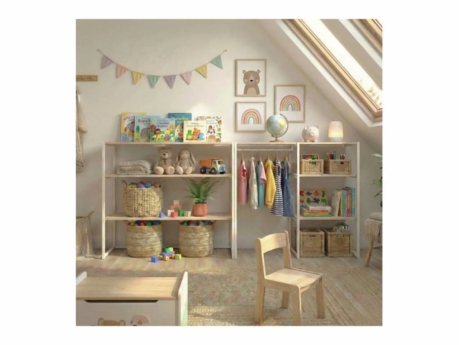 Online Conjunto de 2 percheros modulares para buhardilla 200x85cm KADRA Mueble Perchero
