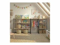 Conjunto de 2 percheros modulares para buhardilla 200x85cm KADRA Negro