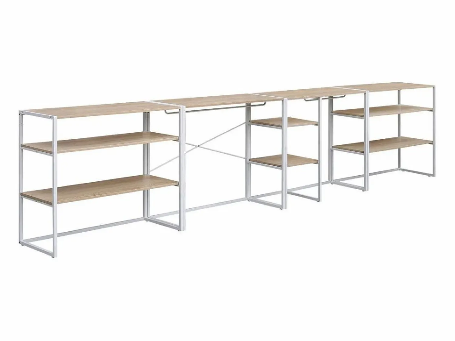 New Conjunto de 4 percheros modulares para buhardilla 400x85cm KADRA Blanco
