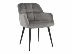 Vente-unique Conjunto de 6 sillas acolchadas Con reposabrazos - Terciopelo y metal negro. . PEGA