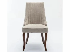 Hauss Spole Conjunto de 2 sillas con patas de madera curvadas y respaldo alto.