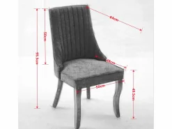 Hauss Spole Conjunto de 2 sillas con patas de madera curvadas y respaldo alto.
