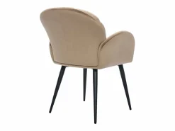 Outlet Conjunto de 2 sillas con brazos de terciopelo y metal negro - - LANSENA Sillas Y Lotes De Sillas