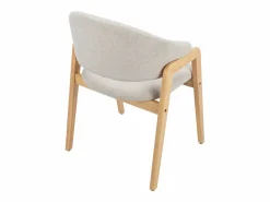 Sale Vente-unique Conjunto de 6 sillas con brazos en tela y madera de caucho - y Natural - SOLUNA Beige