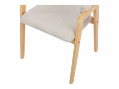 Sale Vente-unique Conjunto de 6 sillas con brazos en tela y madera de caucho - y Natural - SOLUNA Beige