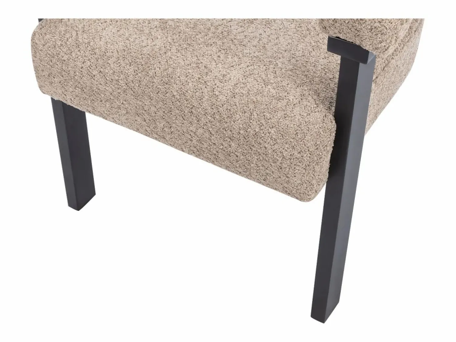 Online Conjunto de 6 sillas con reposabrazos en tela bouclé y madera de hevea - Topo y negro - LIVELIA Sillas Y Lotes De Sillas