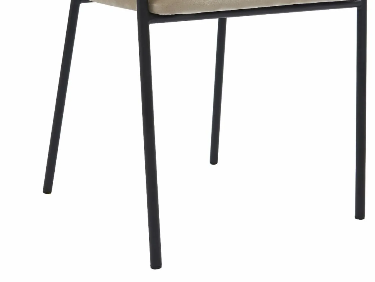 Vente-unique Conjunto de 6 sillas con reposabrazos de terciopelo y metal negro - Gris - ORDIDA Beige