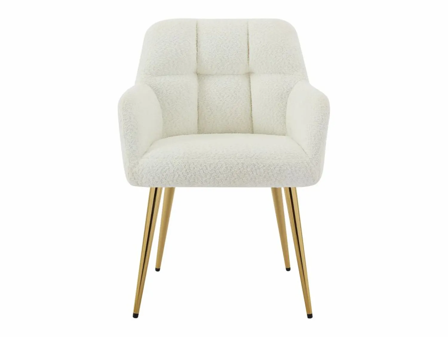 Vente-unique Conjunto de 6 sillas con reposabrazos - Tela de bouclé y metal dorado - - PEGA