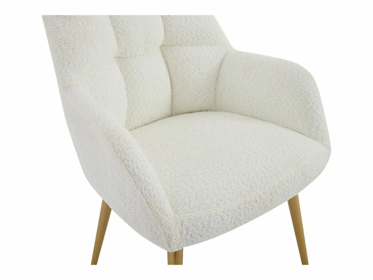 Vente-unique Conjunto de 6 sillas con reposabrazos - Tela de bouclé y metal dorado - - PEGA