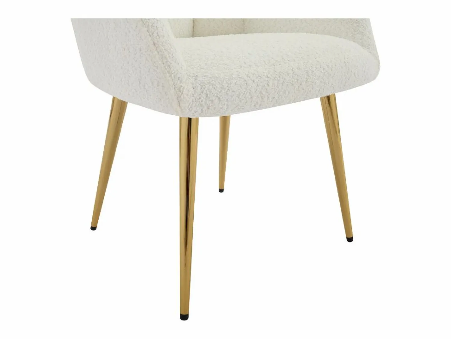 Vente-unique Conjunto de 6 sillas con reposabrazos - Tela de bouclé y metal dorado - - PEGA