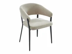 Discount Conjunto de 2 sillas con reposabrazos de tela y metal negro - - AVRELA Sillas Y Lotes De Sillas