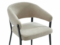 Discount Conjunto de 2 sillas con reposabrazos de tela y metal negro - - AVRELA Sillas Y Lotes De Sillas