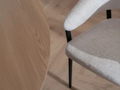 Discount Conjunto de 2 sillas con reposabrazos de tela y metal negro - - AVRELA Sillas Y Lotes De Sillas