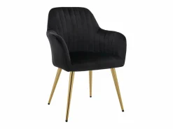 Vente-unique Conjunto de 2 sillas con reposabrazos de terciopelo y metal dorado - - ELEANA