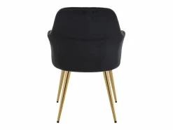 Vente-unique Conjunto de 2 sillas con reposabrazos de terciopelo y metal dorado - - ELEANA