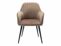 Best Vente-unique Conjunto de 2 sillas Con reposabrazos - Terciopelo y metal negro - - ELEANA Beige