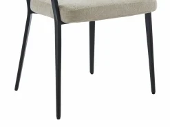 Sale Conjunto de 6 sillas con reposabrazos de tela y metal negro - - AVRELA Sillas Y Lotes De Sillas
