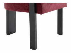 Best PASCAL MORABITO Conjunto de 2 sillas con reposabrazos en tela texturizada y madera de hevea negra - Burdeos - LIVELIA de Negro / Granate