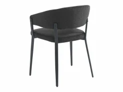 Hot Vente-unique Conjunto de 2 sillas con reposabrazos de tela y metal - - AVRELA Negro