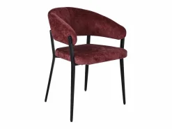 Clearance Conjunto de 2 sillas con reposabrazos en tela texturizada y metal negro - Burdeos - AVRELA Colección Rouge Passion