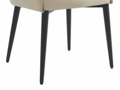 Conjunto de 2 sillas con reposabrazos en piel sintética y metal negro - - MIALOV Sillas Y Lotes De Sillas