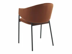 Outlet Vente-unique Conjunto de 2 sillas con reposabrazos de terciopelo y metal negro - - ORDIDA Terracota