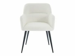Vente-unique Conjunto de 2 sillas con reposabrazos de tela bouclé y metal negro - - HEKA