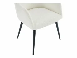 Vente-unique Conjunto de 2 sillas con reposabrazos de tela bouclé y metal negro - - HEKA