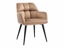 Clearance Conjunto de 2 sillas de comedor acolchadas Con reposabrazos - Terciopelo y metal negro. . PEGA Sillas Y Lotes De Sillas