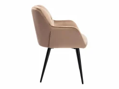 Clearance Conjunto de 2 sillas de comedor acolchadas Con reposabrazos - Terciopelo y metal negro. . PEGA Sillas Y Lotes De Sillas