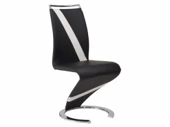 Discount Vente-unique Conjunto de 6 sillas de piel sintética y blanco TWIZY Negro