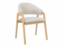 Discount Vente-unique Conjunto de 2 sillas de tela y madera de caucho - y natural - SOLUNA Beige
