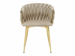 Vente-unique Conjunto de 2 sillas de terciopelo y metal dorado - - ELEGANO