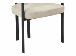 Vente-unique Conjunto de 6 sillas en tela y metal negro - - CIBARO