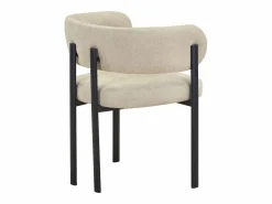 Vente-unique Conjunto de 6 sillas en tela y metal negro - - CIBARO