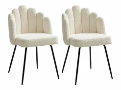 Best Conjunto de 2 sillas en tela bouclé y metal negro - - ALTINAM de Pascal MORABITO Sillas Y Lotes De Sillas