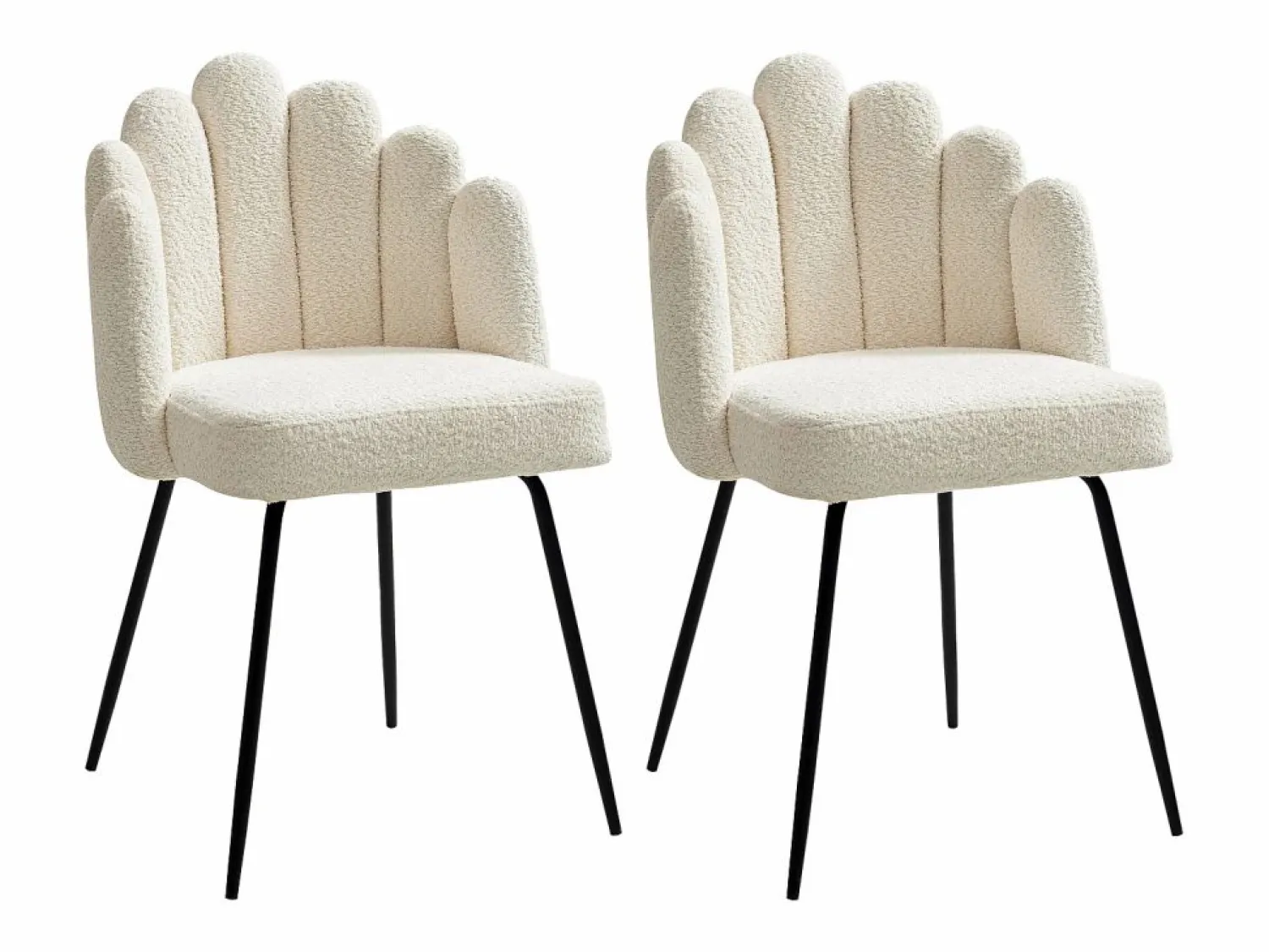 Best Conjunto de 2 sillas en tela bouclé y metal negro - - ALTINAM de Pascal MORABITO Sillas Y Lotes De Sillas