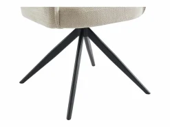 Discount Conjunto de 6 sillas giratorias con reposabrazos en tela y metal negro - - LEJINA Sillas Y Lotes De Sillas