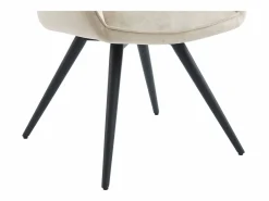 Maison Céphy Conjunto de 6 sillas giratorias con reposabrazos en tela y metal negro - - GULSUN